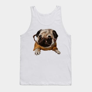 Pug in glasses Tank Top